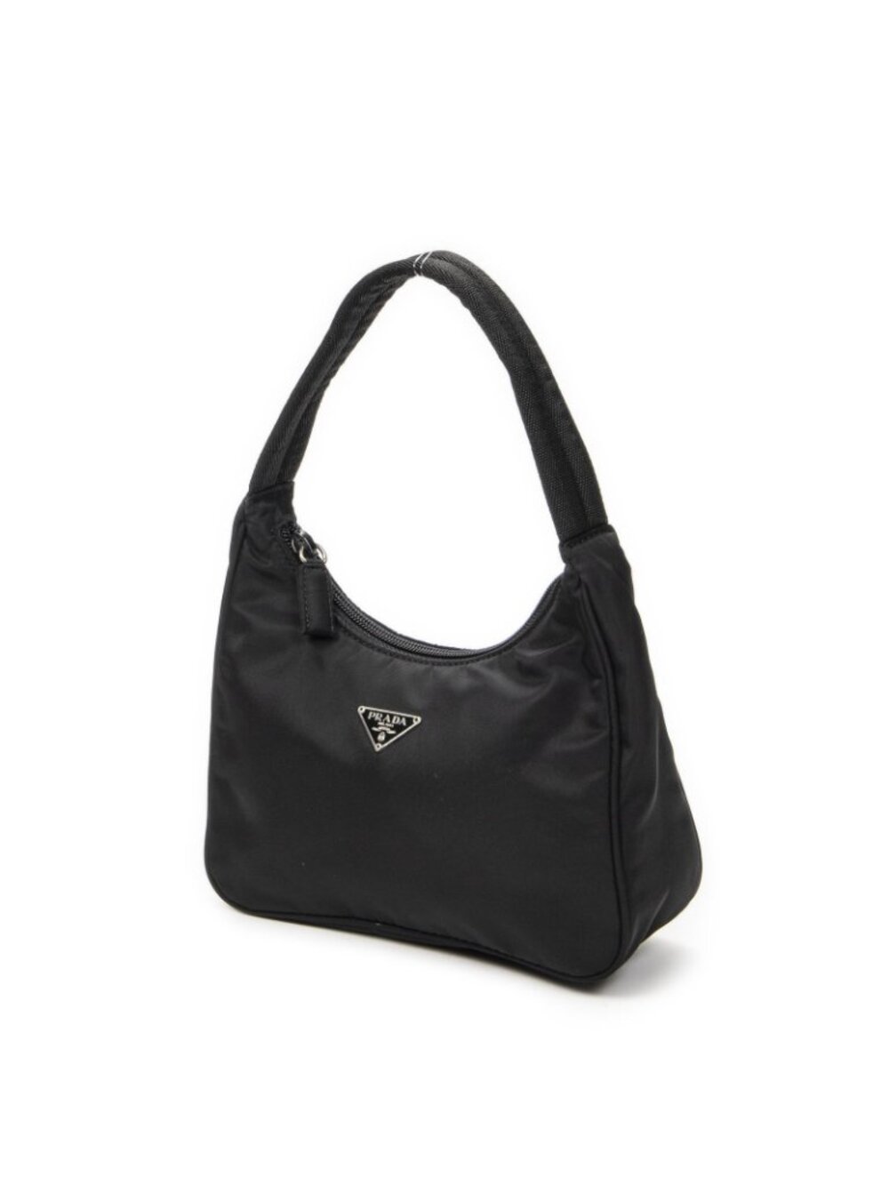 Prada Vintage Mini Zip Hobo Black Nylon Canvas - Picture 2 of 10